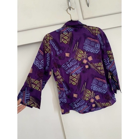 Modern essentials VTG Retro button down shirt built in tank Medium Purple - Picture 6 of 6